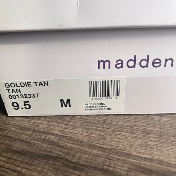 Madden Girl Size 11, 9.5 Goldie Tan Strappy Platform Chunky Lug Heel Sandals - Picture 7 of 7